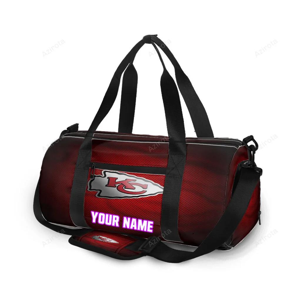 Kansas city chiefs emblem v5 personalized name travel bag gym bag 1430 Travel Bag