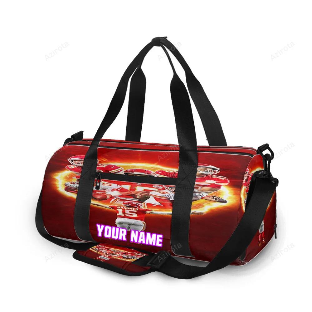 Kansas city chiefs patrick mahomes 15 v4 personalized name travel bag gym bag 1036 Travel Bag