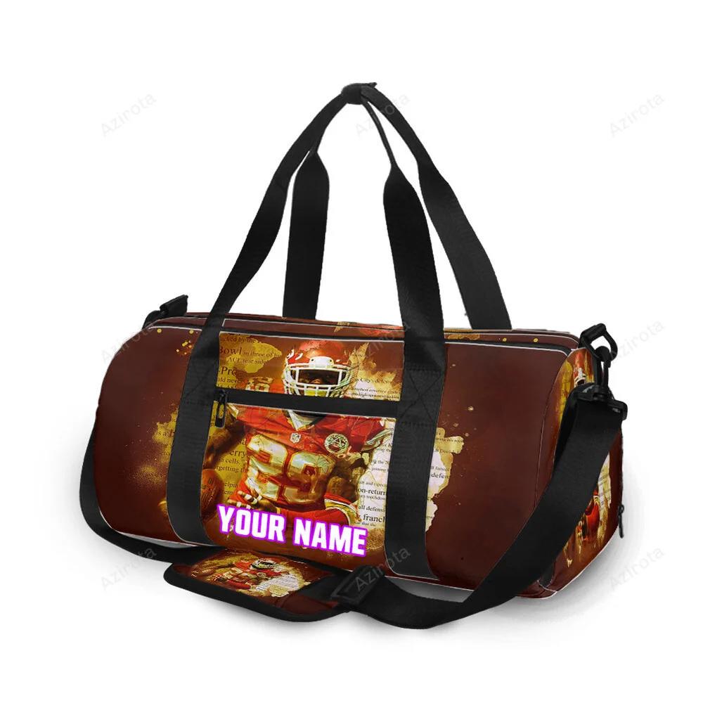 Kansas city chiefs player 27 quote personalized name travel bag gym bag 527 Travel Bag