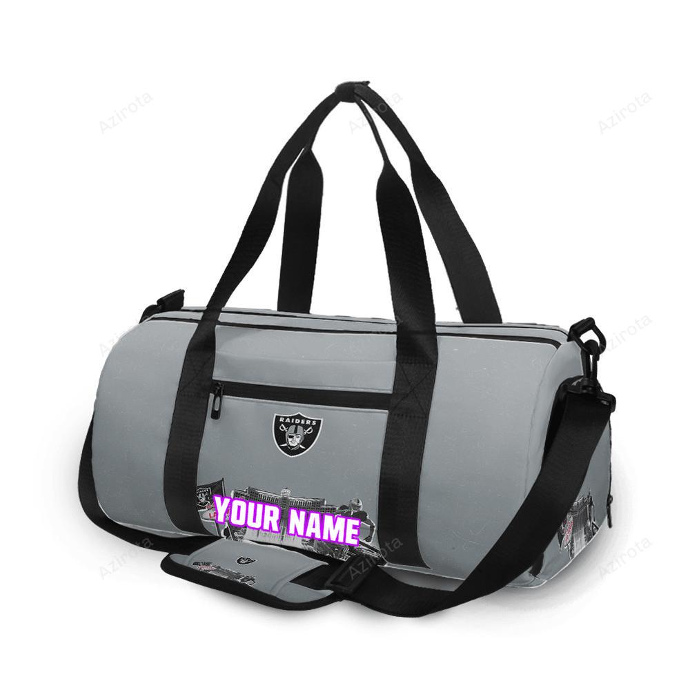 Las vegas raiders logo art player personalized name travel bag gym bag 847 Travel Bag