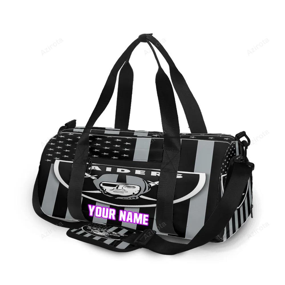 Las vegas raiders logo flag personalized name travel bag gym bag 1784 Travel Bag
