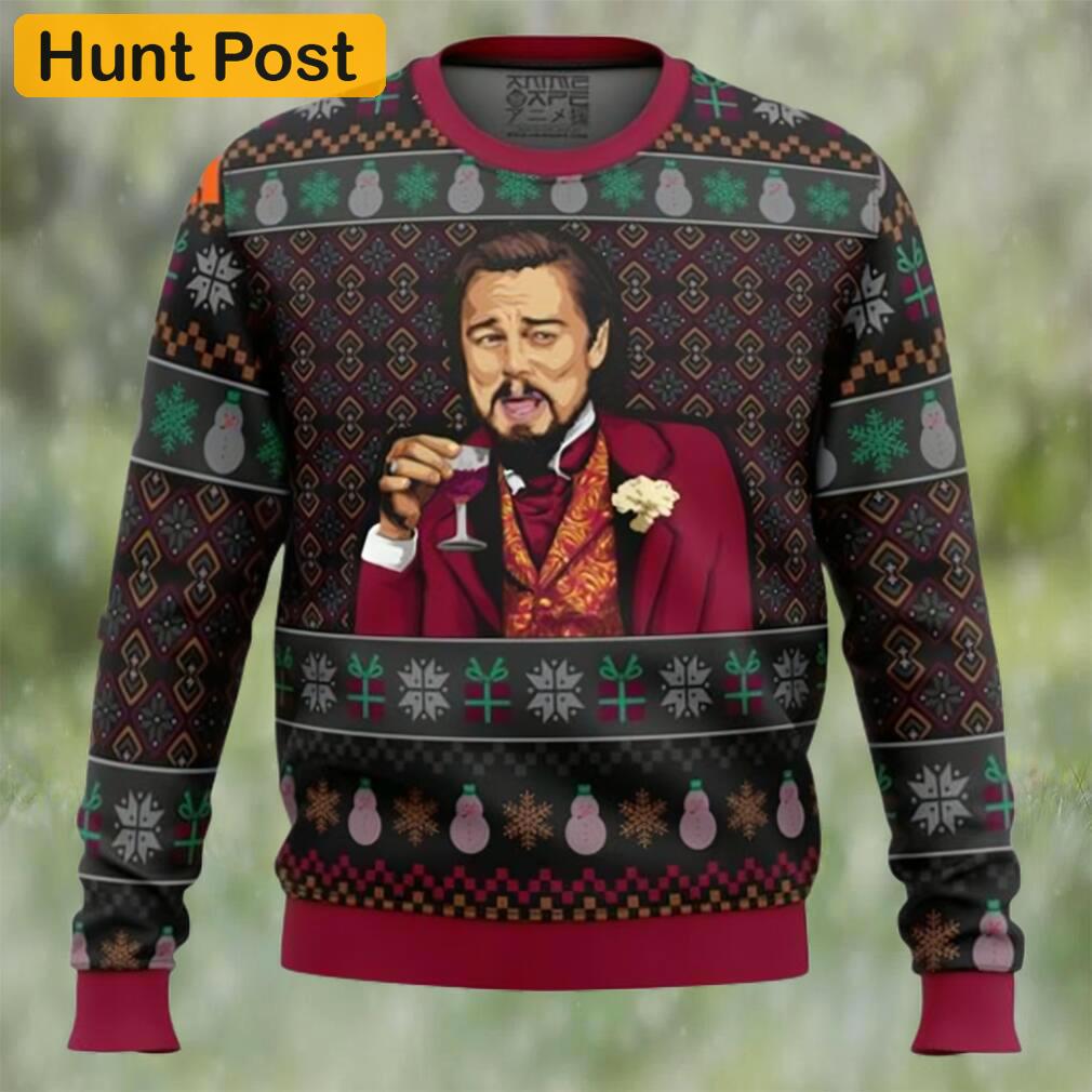 Laughing leo dicaprio meme ugly christmas sweater Christmas Ugly Sweater