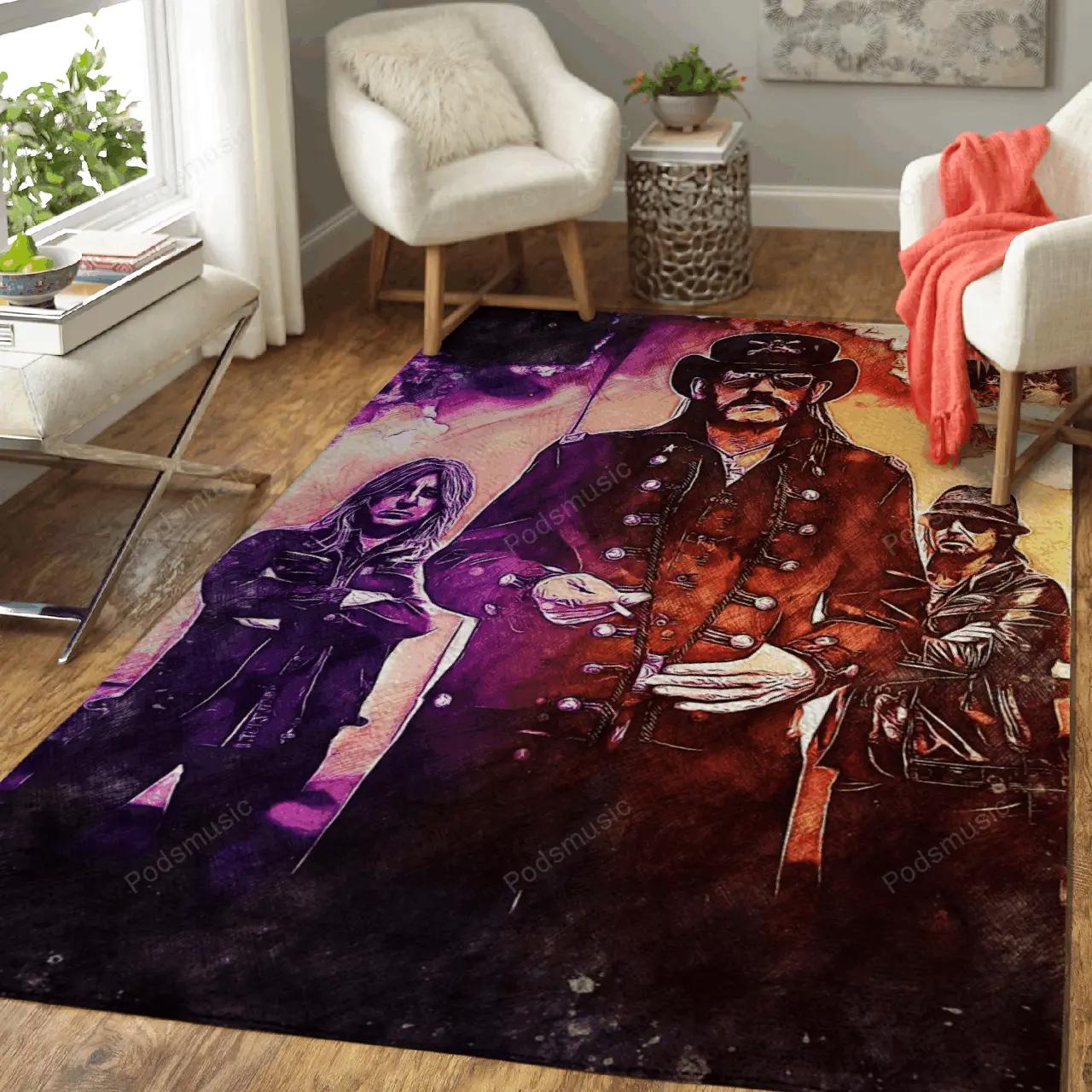 Lemmy the motorhead music artwork art for fans area rug living room carpet rug regtangle carpet floor decor home decor Rectangle Rug