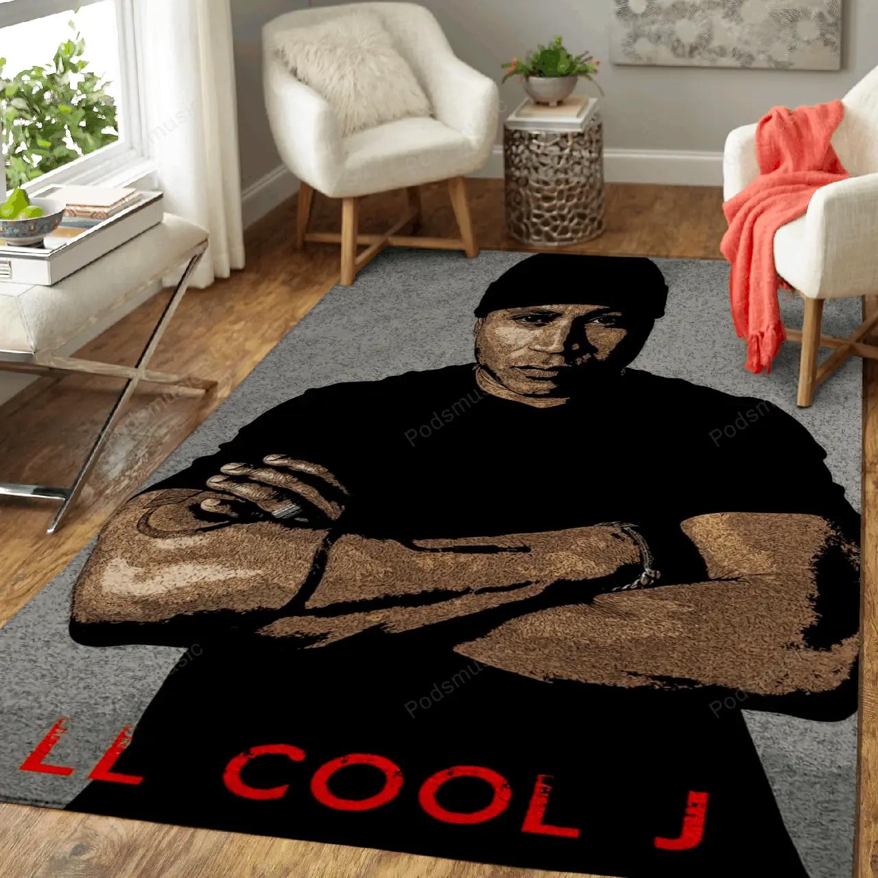 Ll cool j music art for fans area rug living room carpet rug regtangle carpet floor decor home decor Rectangle Rug