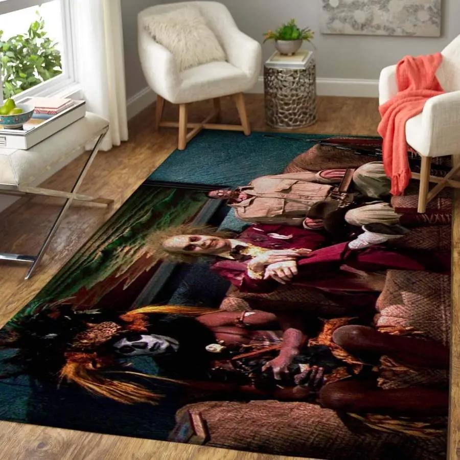 Logo skull style nice gift home decor rectangle area rug living room rug home decor Rectangle Rug