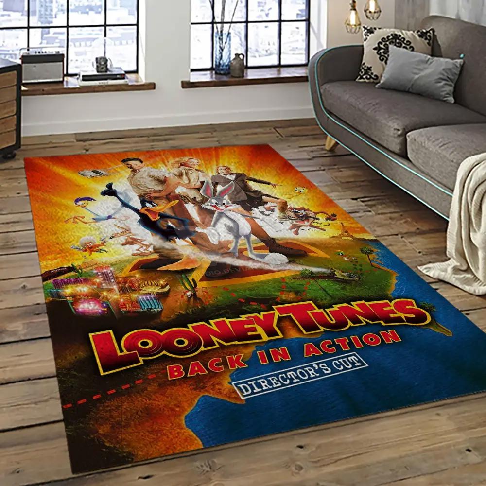 Looney tunes characters cartoon movie carpet rectangle area rug for living room bedroom decor lt29 Rectangle Rug