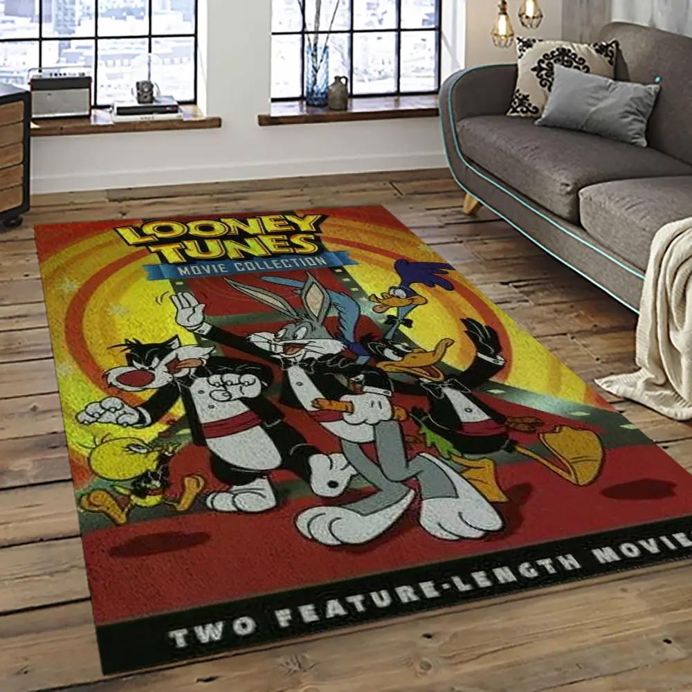 Looney tunes characters cartoon movie carpet rectangle area rug for living room bedroom decor lt34 Rectangle Rug