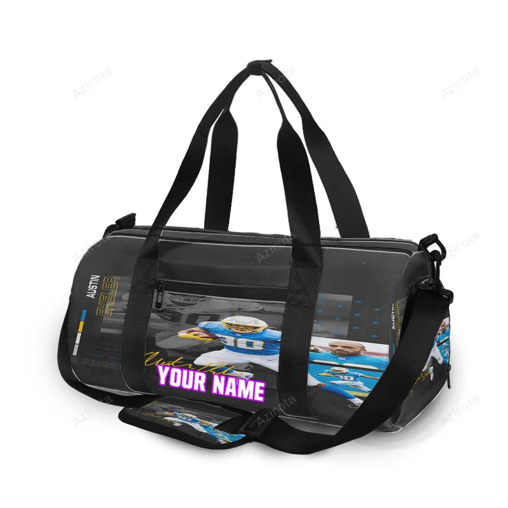 Los angeles chargers austin ekeler1 personalized name travel bag gym bag 668 Travel Bag