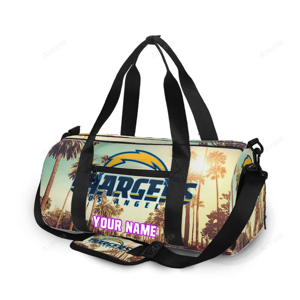 Los angeles chargers emblem v1 personalized name travel bag gym bag 401 Travel Bag