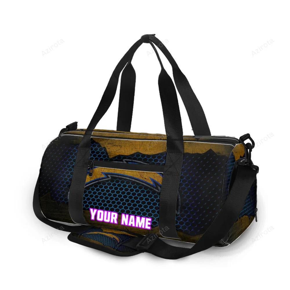 Los angeles chargers emblem v16 personalized name travel bag gym bag 1499 Travel Bag