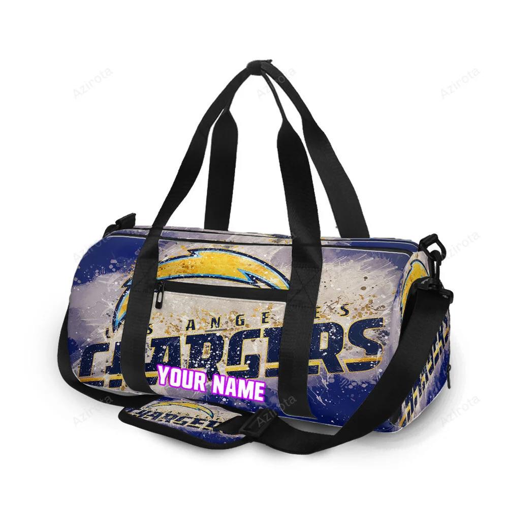 Los angeles chargers emblem v23 personalized name travel bag gym bag 841 Travel Bag