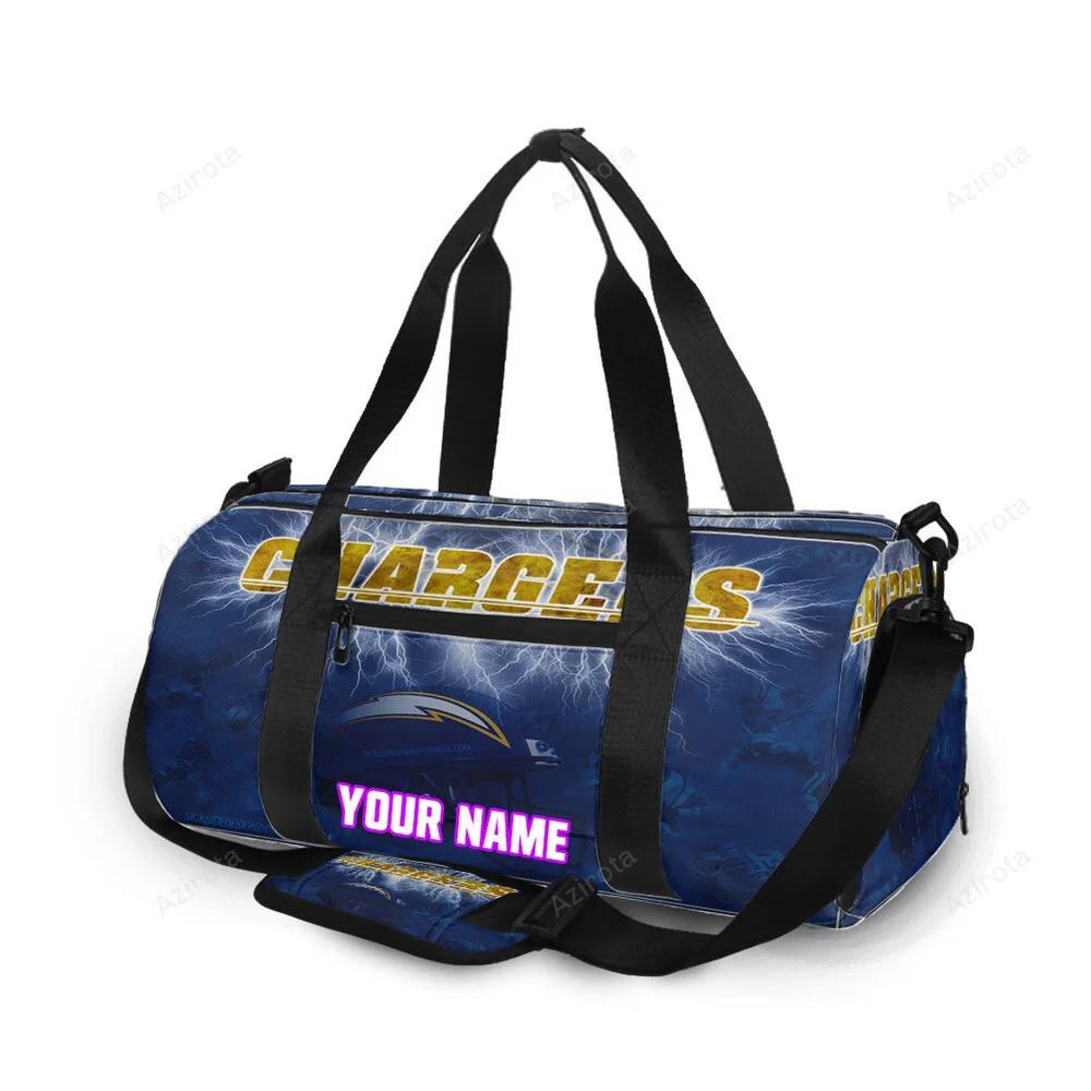 Los angeles chargers helmet emblem v13 personalized name travel bag gym bag 1051 Travel Bag