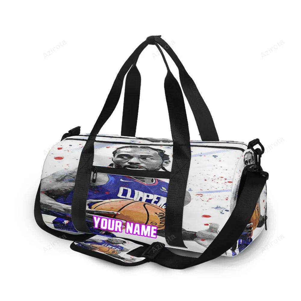 Los angeles clippers kawhi leonard 1 personalized name travel bag gym bag 1657 Travel Bag