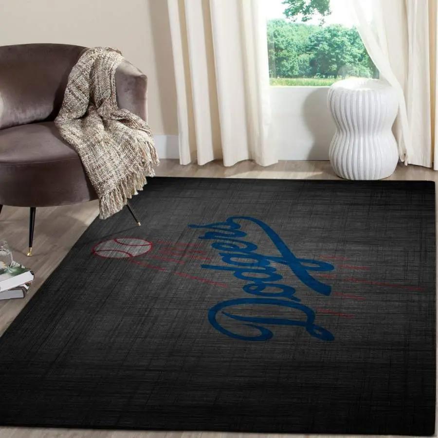 Los angeles dodgers area rug living room rug home decor mlb team logo 2004046 Rectangle Rug