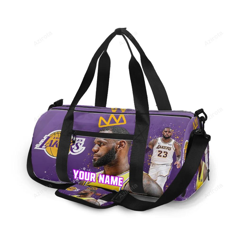 Los angeles lakers 23 lebron james v49 personalized name travel bag gym bag 1797 Travel Bag