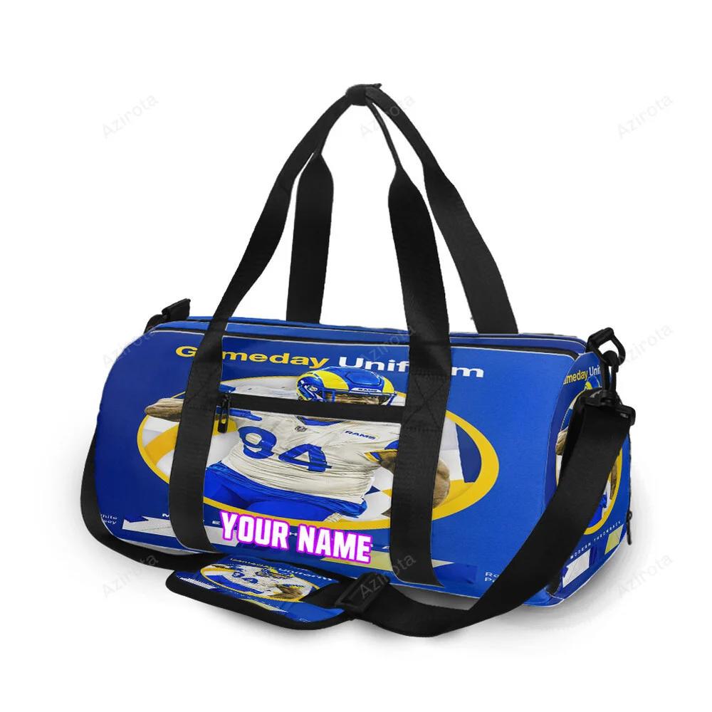 Los angeles rams a shawn robinson1 personalized name travel bag gym bag 1207 Travel Bag