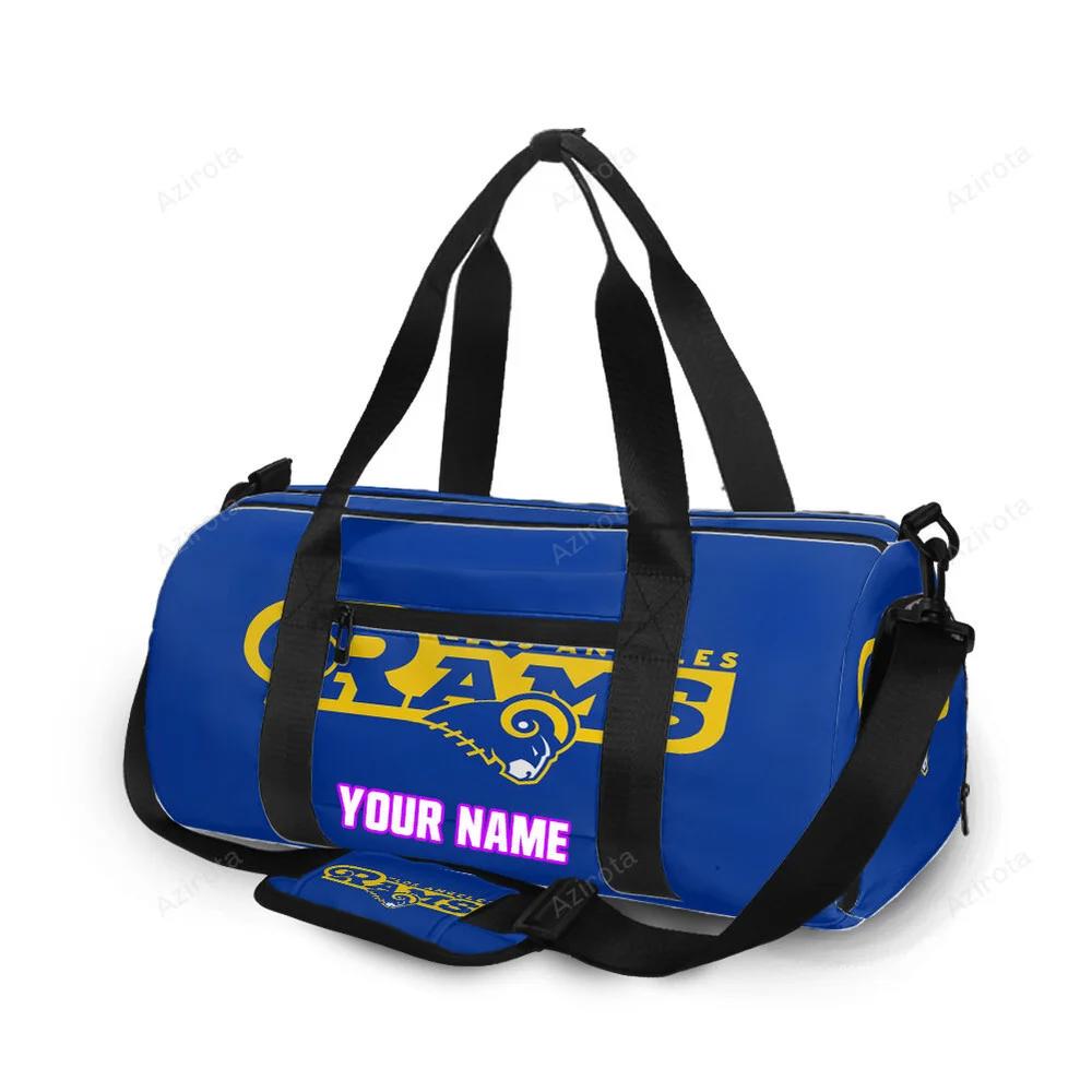 Los angeles rams blue yellow personalized name travel bag gym bag 1768 Travel Bag