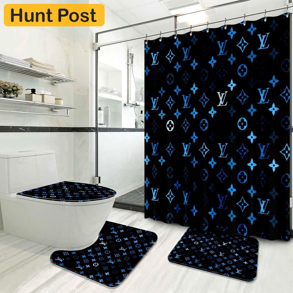 Louis vuitton bathroom set luxury shower curtain waterproof luxury brand hot 2023 87 Bathroom Accessory Sets