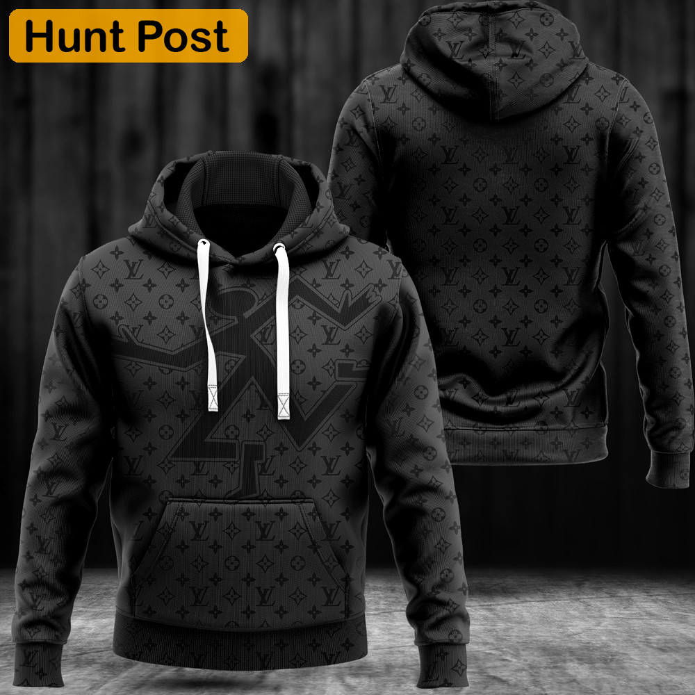 Louis vuitton black fashion luxury brand hoodie for men women Hoodie 3D