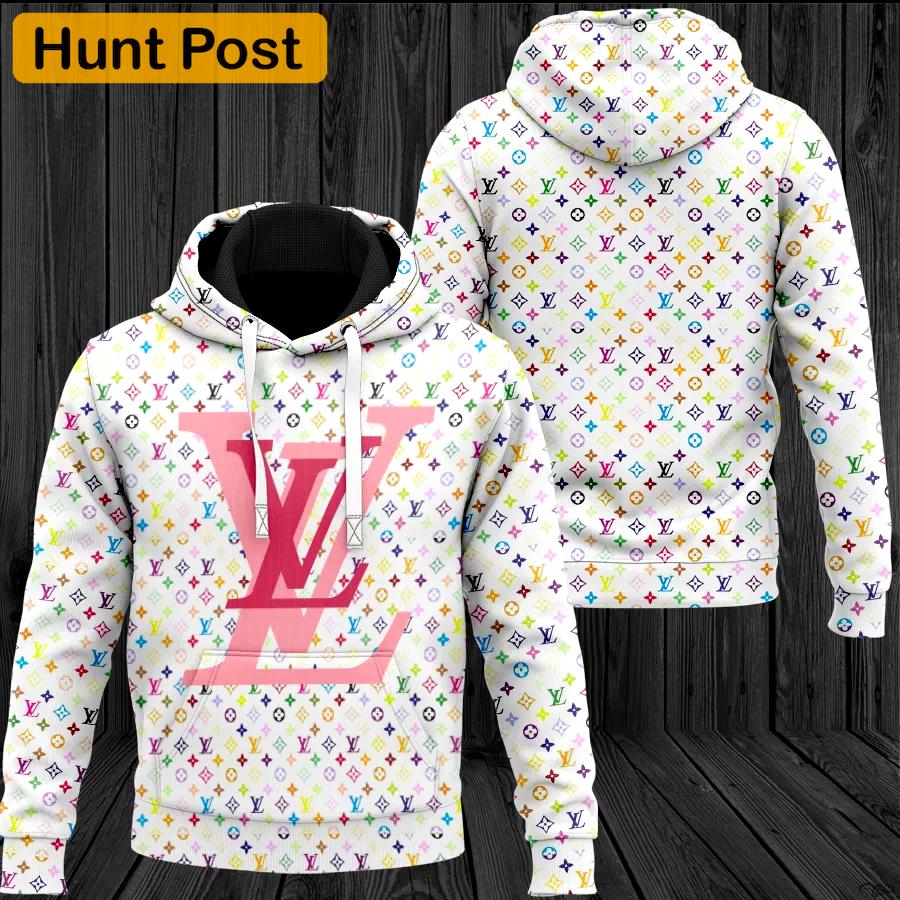 Louis vuitton colorful luxury unisex hoodie luxury brand outfit for men women Hoodie 3D