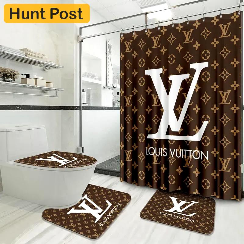 Louis vuitton fashion white logo limited luxury brand bathroom set home decor Bathroom Set