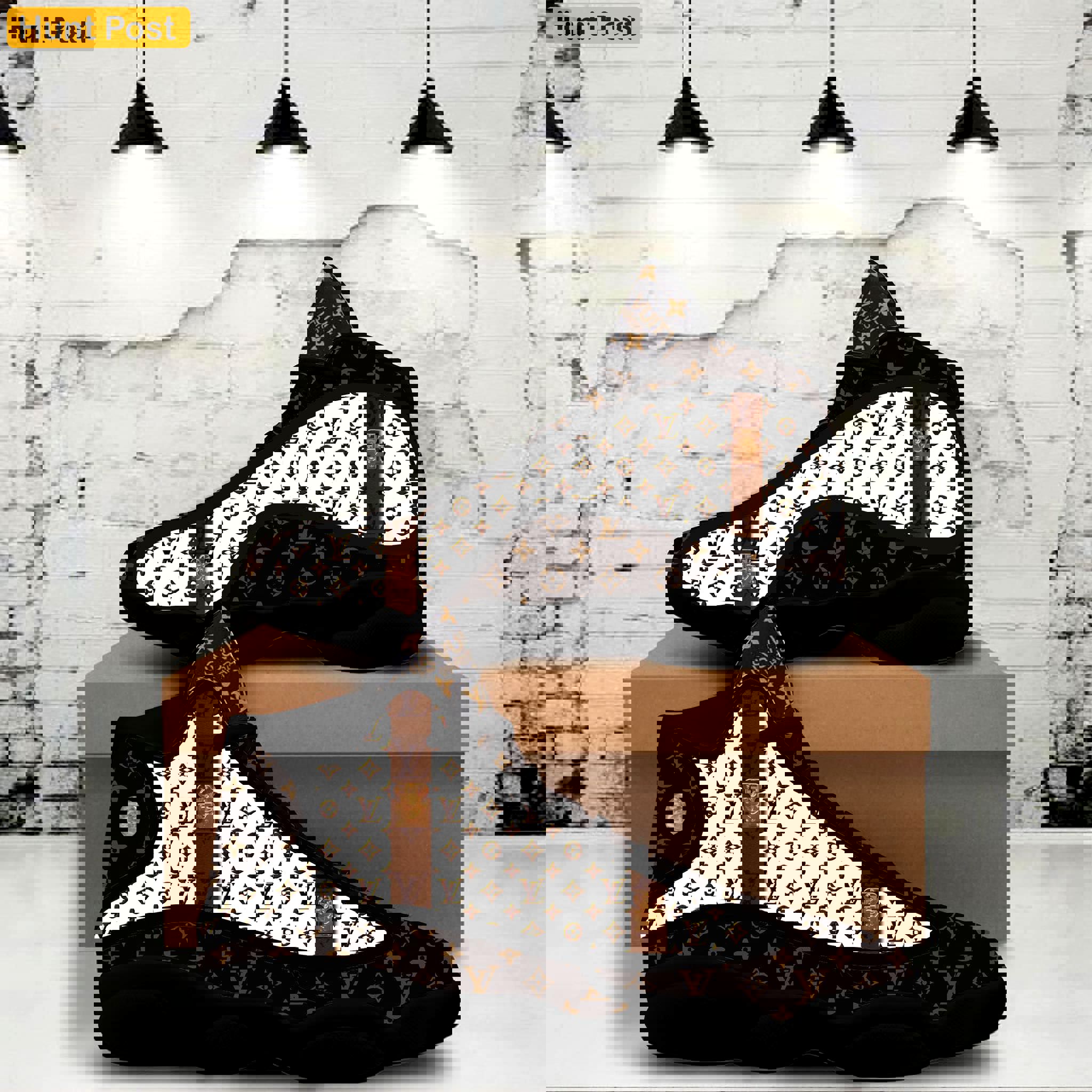 Louis vuitton form jordan 13 hot louis vuitton black white Air Jordan 13 For Fans Sneakers Shoes Full Size Gifts For Men Women