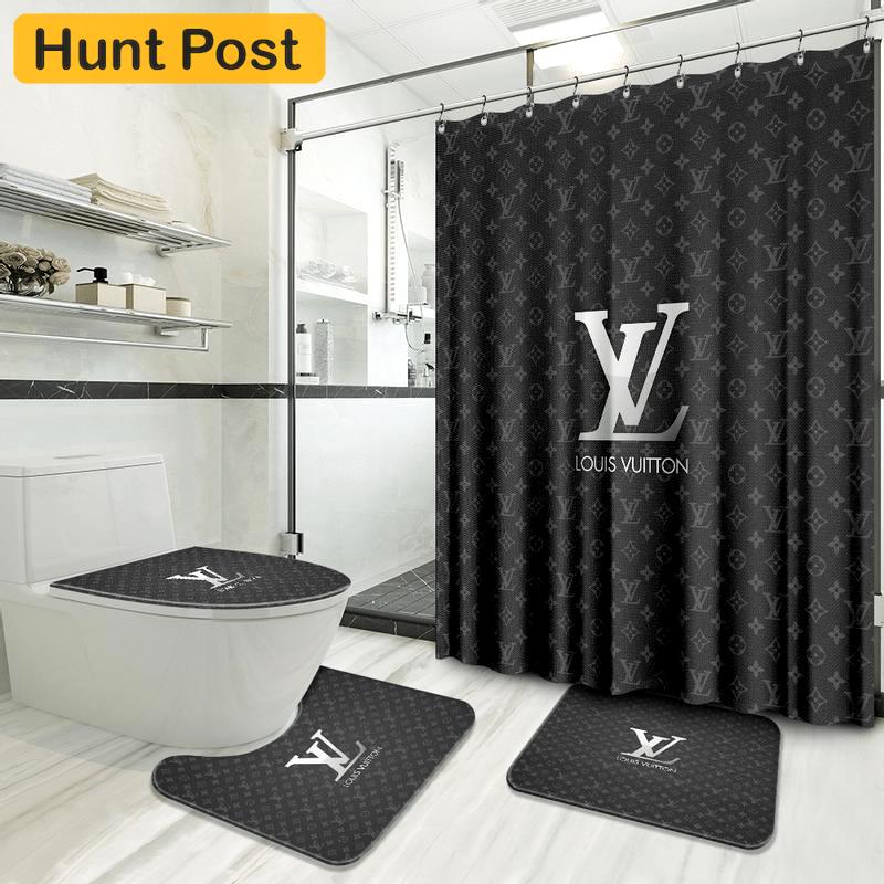 Louis vuitton gray bathroom set home decor luxury fashion brand bath mat hypebeast Bathroom Set