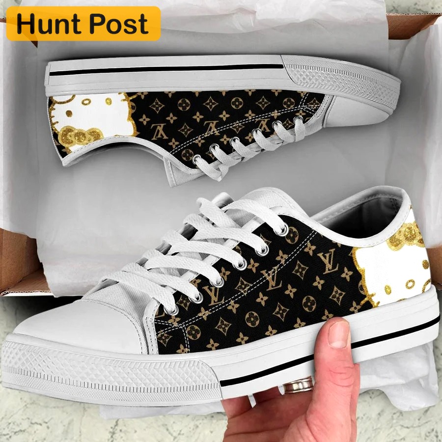 Louis vuitton hello kitty low top canvas shoes sneakers hot best lv for men women 63 lwcs Low Top Canvas Shoes