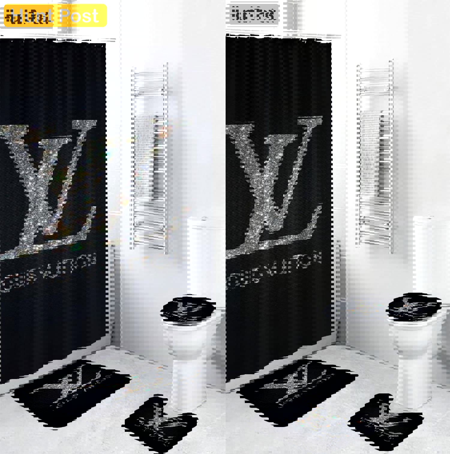 Louis vuitton lv glitter home decor bathroom sets hypebeast bath mat luxury fashion brand Bathroom Set