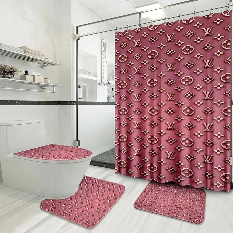 Louis vuitton lv louis vuitton bathroom sets luxury fashion brand home decor bath mat hypebeast Bathroom Set