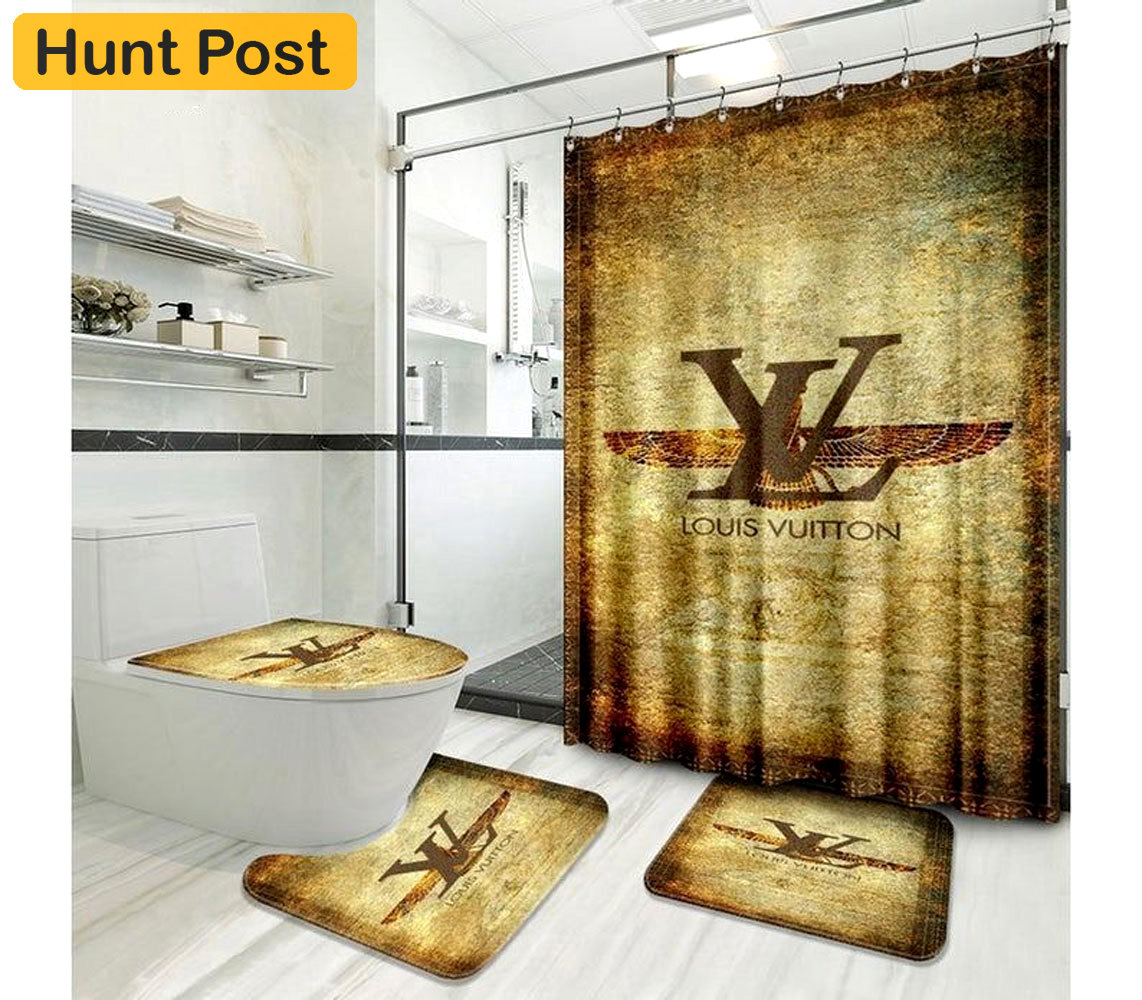 Louis vuitton lv retro vintage bathroom sets home decor luxury fashion brand bath mat hypebeast Bathroom Set