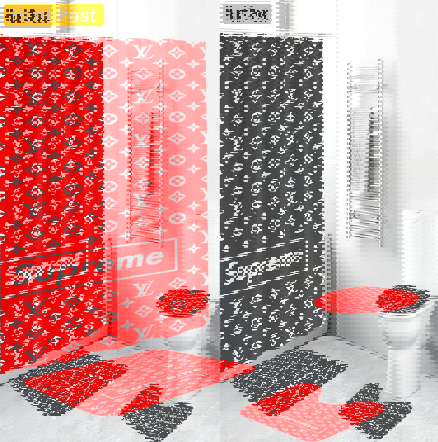 Louis vuitton lv supreme bath mat bathroom sets luxury fashion brand hypebeast home decor Bathroom Set