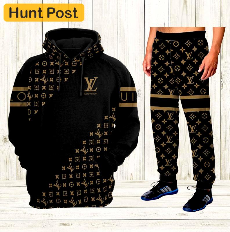 Louis vuitton lv unisex sweatpant trouser with pocket sports clothing  hot 2023 2 Hoodie Long Pants 3D Set
