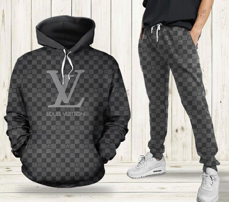 Louis vuitton lv unisex sweatpant trouser with pocket sports clothing  hot 2023 9 Hoodie Long Pants 3D Set