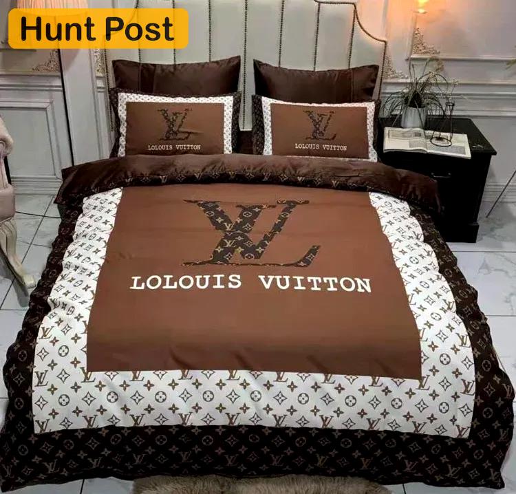 Louis vuitton new hot logo luxury brand high-end bedding sets, bedroom decor , thanksgiving decorations for home best luxury bed sets gift thankgivings and christmas Bedding Sets