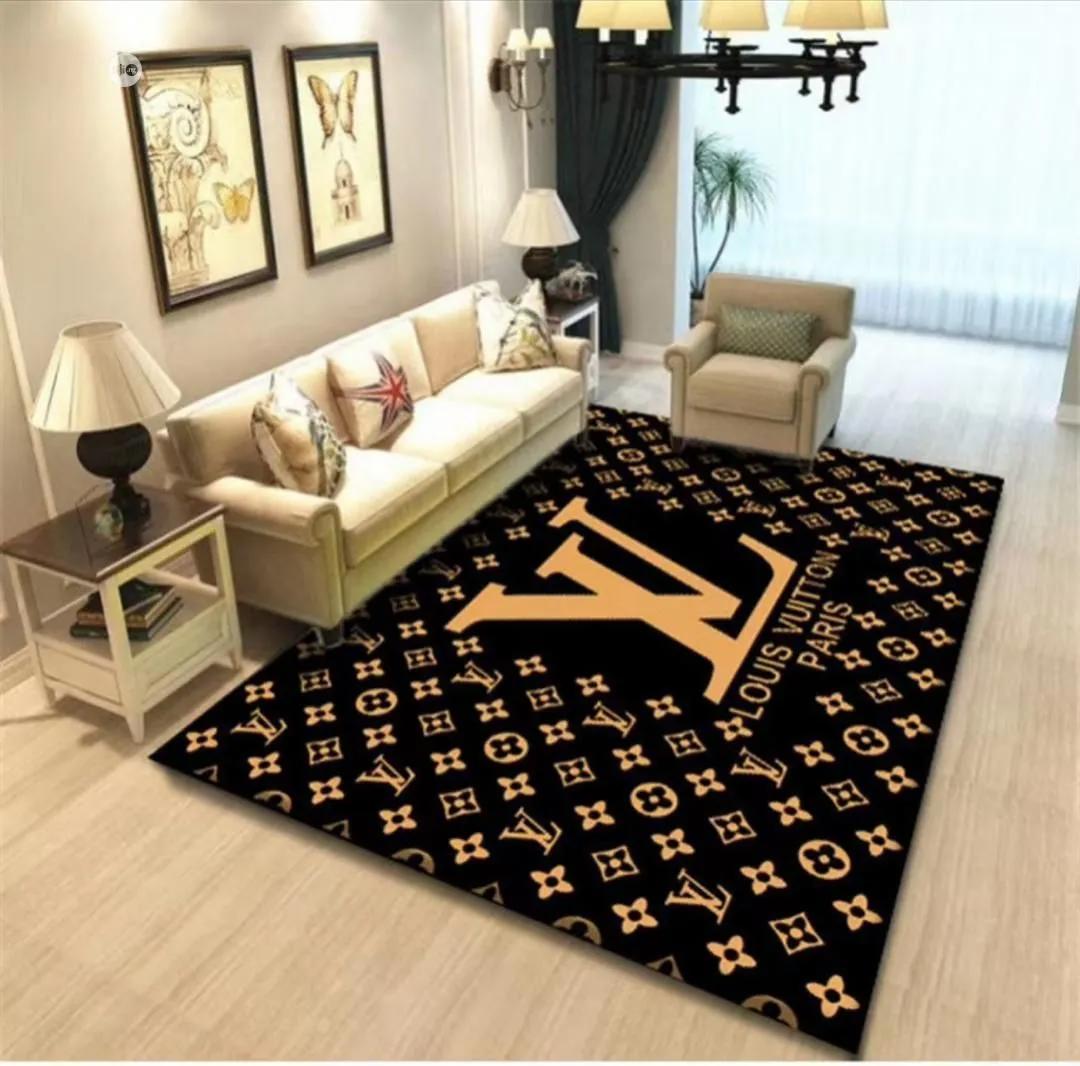 Louis vuitton paris logo type 471. Upgrade Your Living Room with Luxury Home Decor: Area Carpets, Floor Decor, Door Mats, and Hot Gift Items with style a High-End Fashion Brand Rectangle Rug