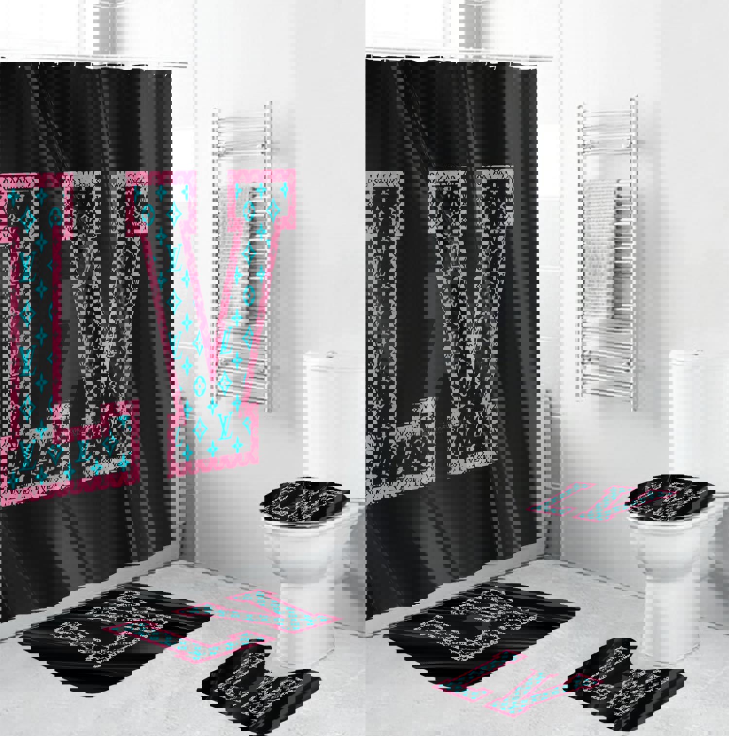Louis vuitton premium fashion logo luxury brand bathroom set home decor 364 Bathroom Set