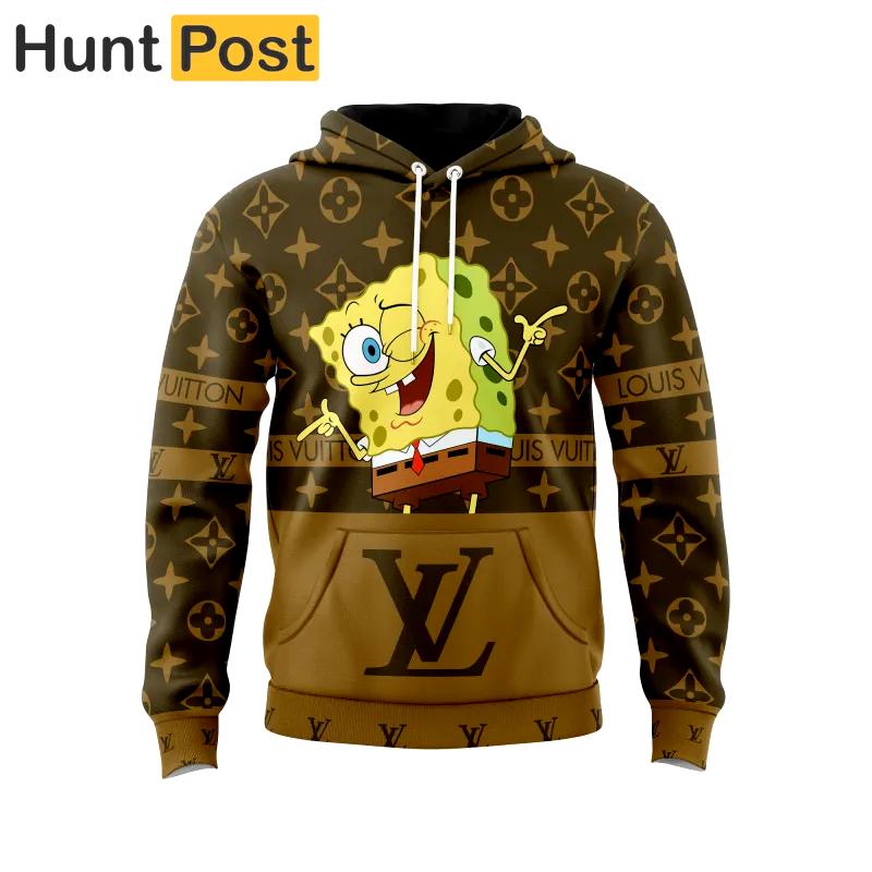 Louis vuitton spongebob squarepants brown unisex hoodie outfit for men women luxury brand clothing special gift Hoodie 3D