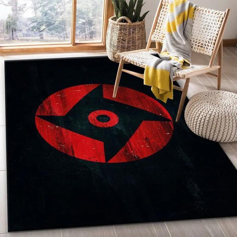 Mangekyo sharingan anime 1 area rug living room and bed room rug rug regtangle carpet floor decor home decor Rectangle Rug