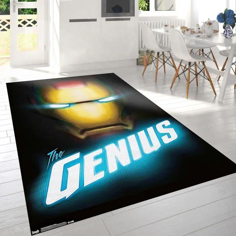 Marvel comics iron man genius area rug living room and bed room rug rug regtangle carpet floor decor home decor Rectangle Rug
