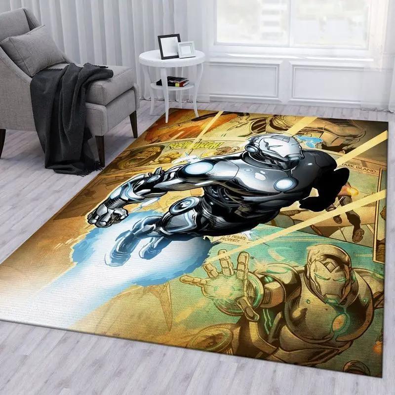 Marvel comics superior iron man area rug living room and bed room rug rug regtangle carpet floor decor home decor Rectangle Rug