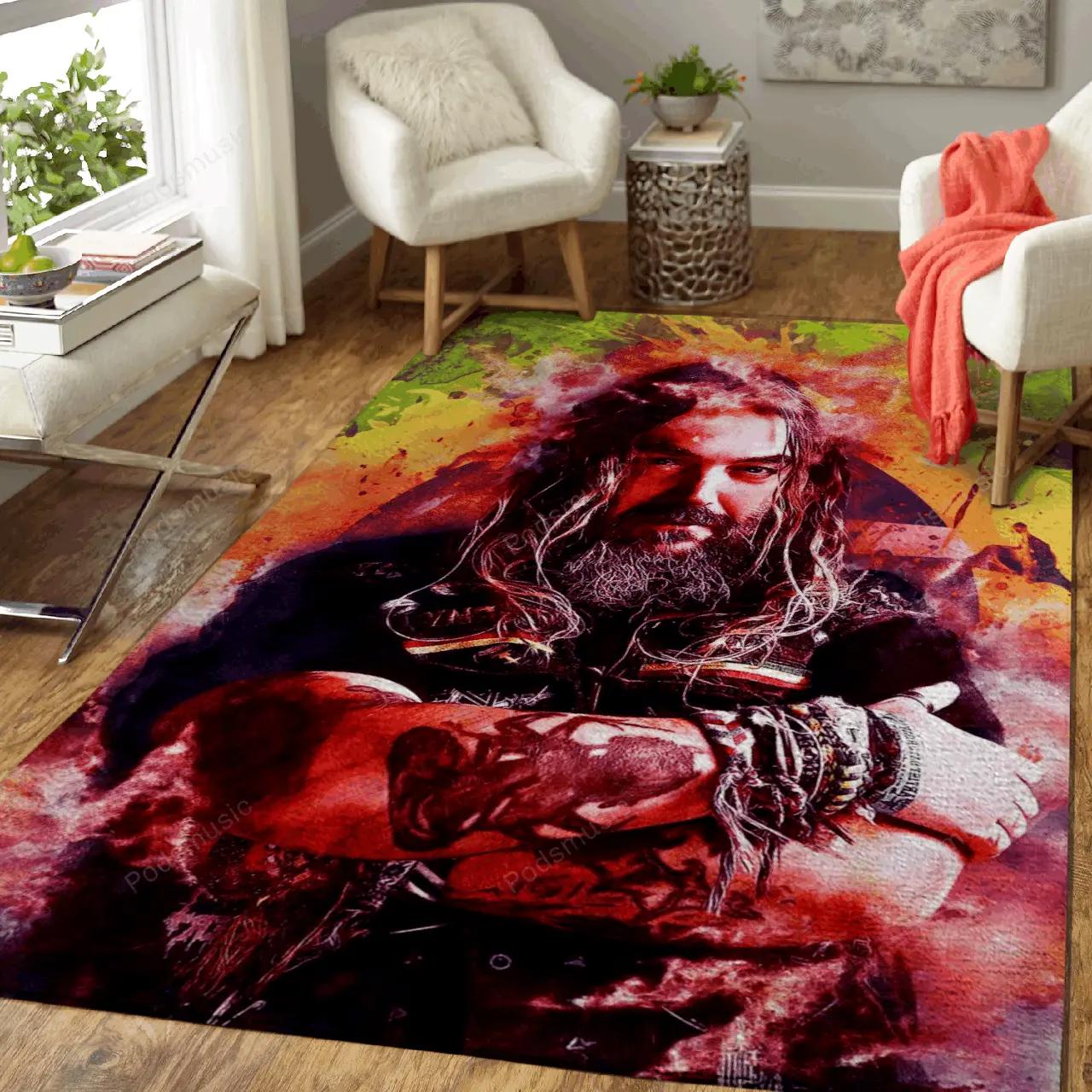 Max cavalera painting music art for fans area rug living room carpet rug regtangle carpet floor decor home decor Rectangle Rug
