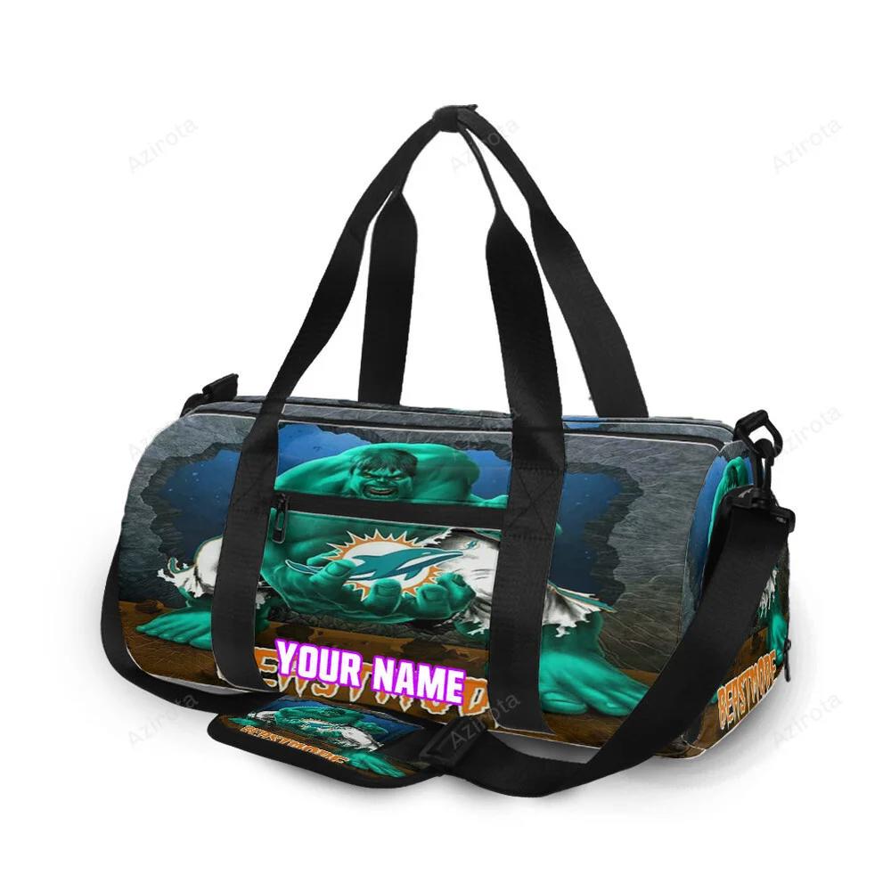 Miami dolphins best mode personalized name travel bag gym bag 808 Travel Bag