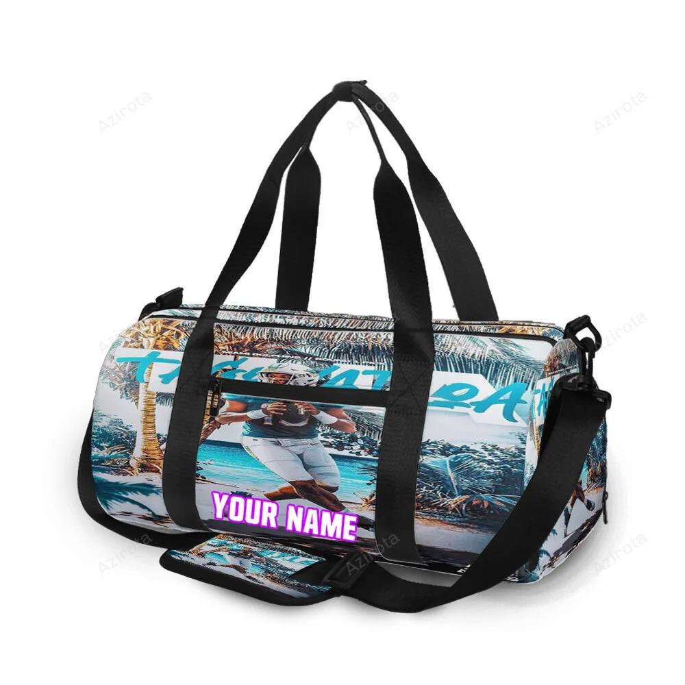 Miami dolphins tua tagovailoa6 personalized name travel bag gym bag 916 Travel Bag