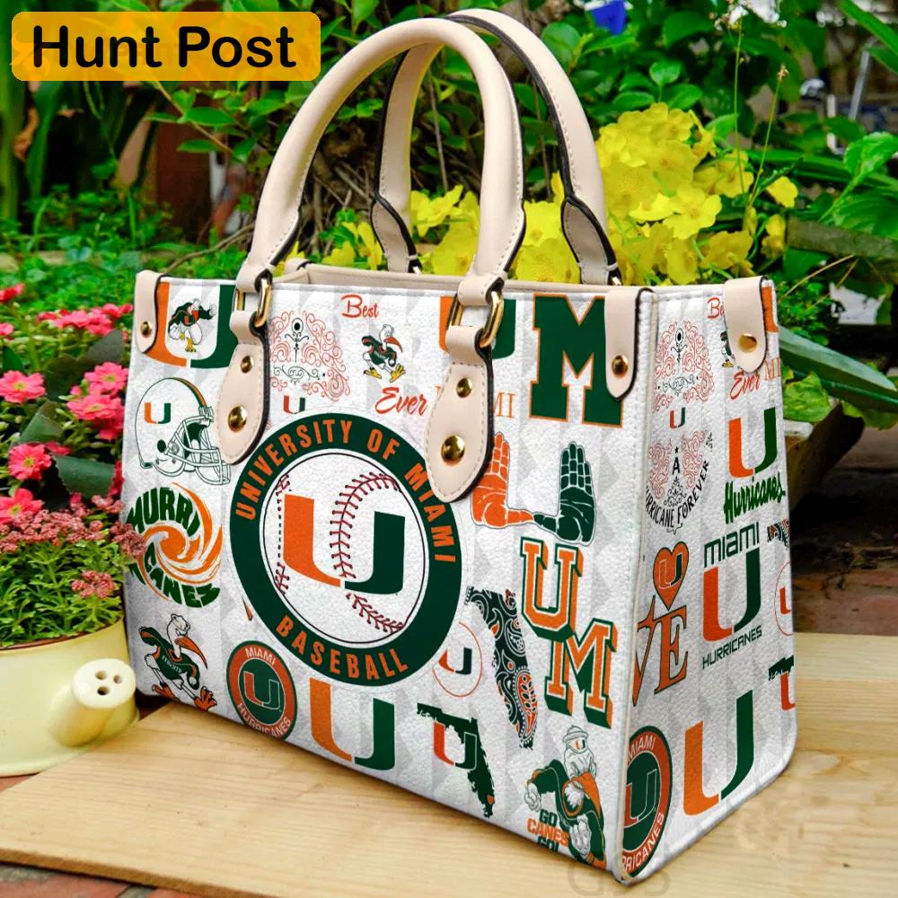 Miami hurricanes hand leather bag gift for women 2225 Women Leather Hand Bag