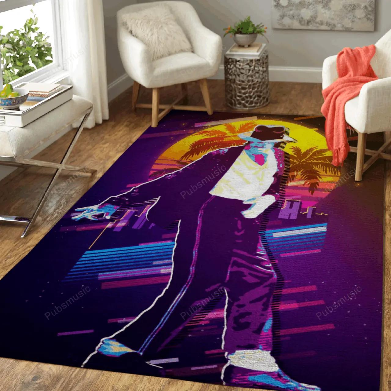 Michael jackson artwork music synthwave 80s art for fans area rug living room carpet rug regtangle carpet floor decor home decor Rectangle Rug