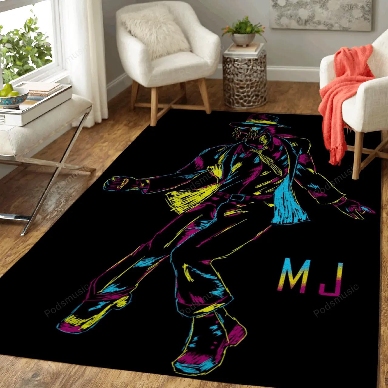 Michael jackson line art music art for fans area rug living room carpet rug regtangle carpet floor decor home decor Rectangle Rug