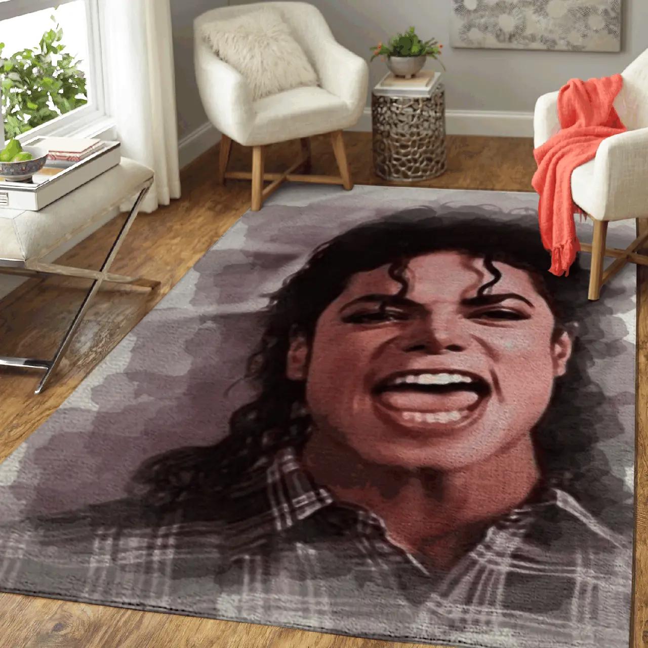 Michael jackson the king of pop art for fans area rug area rug living room carpet rug regtangle carpet floor decor home decor Rectangle Rug