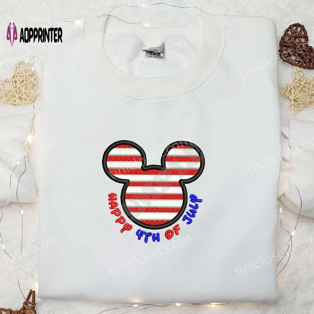 Mickey mouse happy 4th of july embroidered shirt: disney s best patriotic shirts Embroidered Shirt