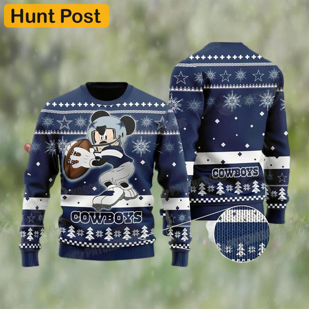 Mickey mouse nfl dallas cowboys ugly christmas sweater gift for disney fan Christmas Ugly Sweater